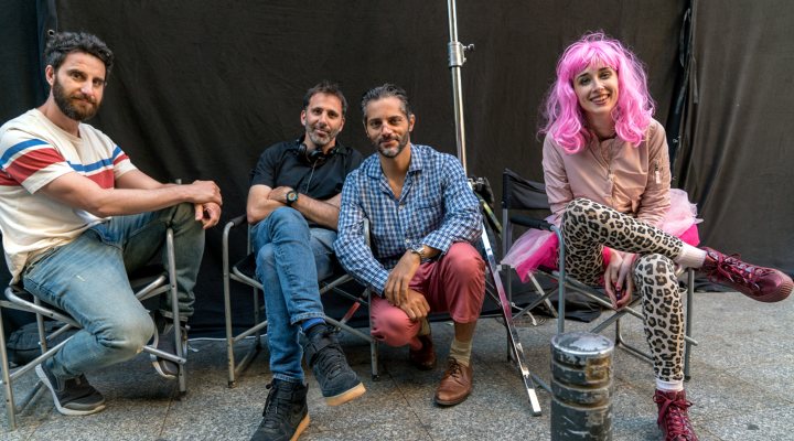  Dani Rovira, Alejo Flah, Joaquín Furriel e Ingrid García Jonsonn durante el rodaje de 'Taxi a Gibraltar'