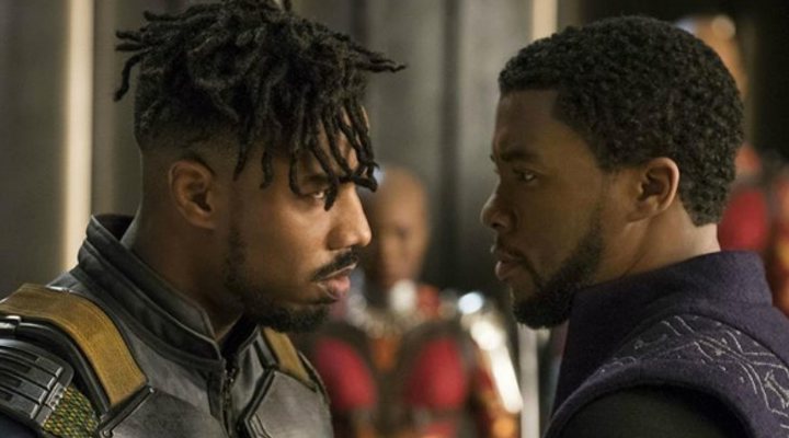 Michael B. Jordan y Chadwick Boseman en 'Black Panther'