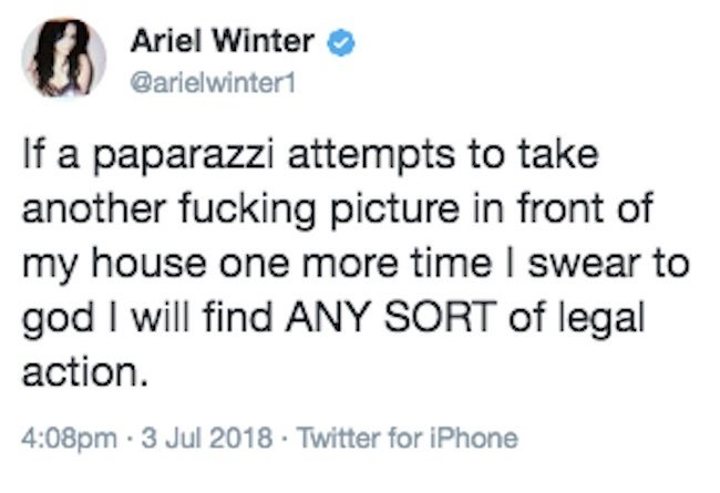 Tweet Ariel Winter