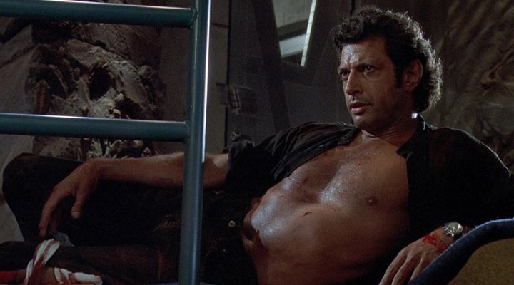 'Jeff Goldblum como Ian Malcolm en Jurassic Park'