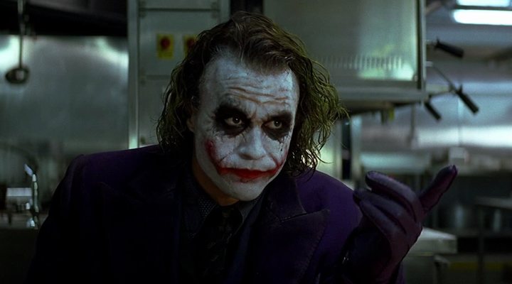 'Heath Ledger en El caballero oscuro'