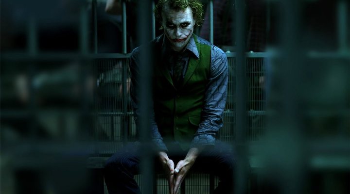 Heath Ledger como el Joker de 'El caballero oscuro'