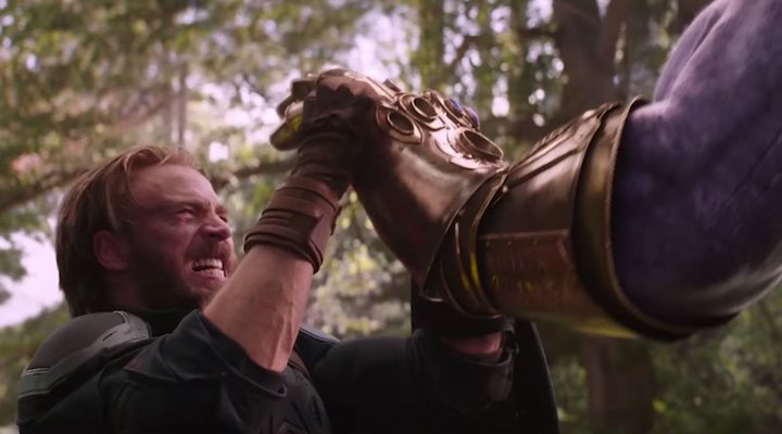 El Capitán América y Thanos en 'infinity War'