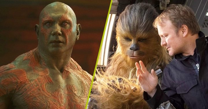  Dave Bautista en 'Guardianes de la galaxia' y Rian Johnson dirigiendo 'Los últimos Jedi'