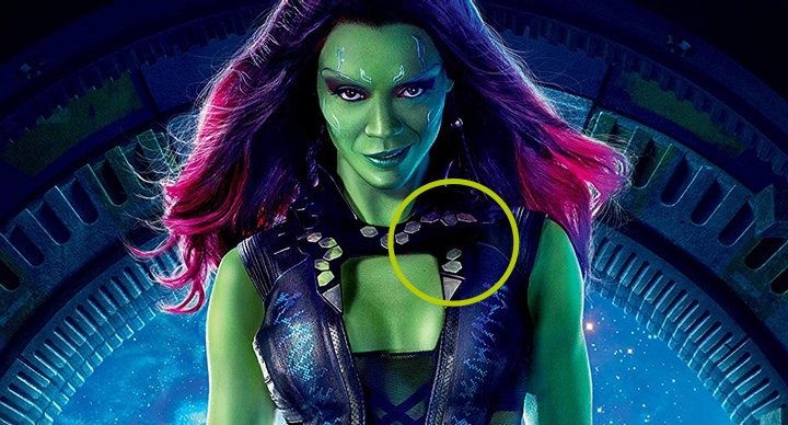  Zoe Saldana caracterizada como Gamora en uno de los posters de 'Guardianes de la Galaxia'