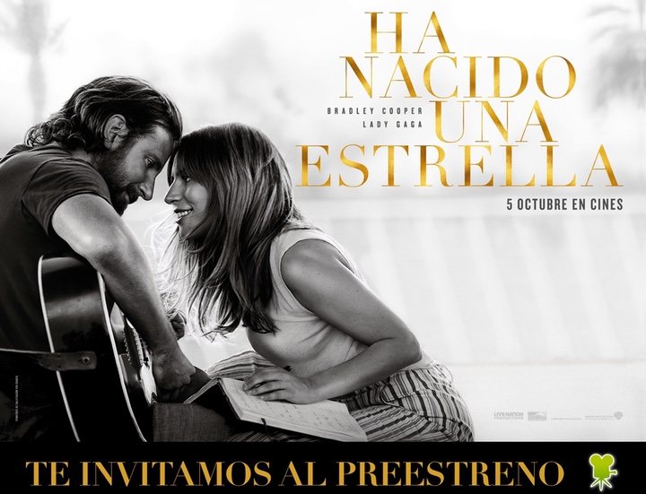  Te invitamos al preestreno de 'Ha nacido una estrella' en varias ciudades españolas