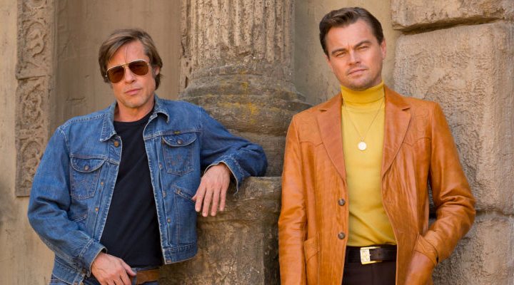  Brad Pitt junto a Leonardo Di Caprio en el rodaje de 'Once Upon a Time... in Hollywood'