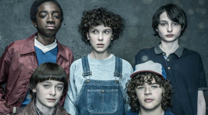 Gaten Matarazzo, Millie Bobby Brown, Finn Wolfhard, Noah Schnapp y Caleb McLaughlin de 'Stranger Things'