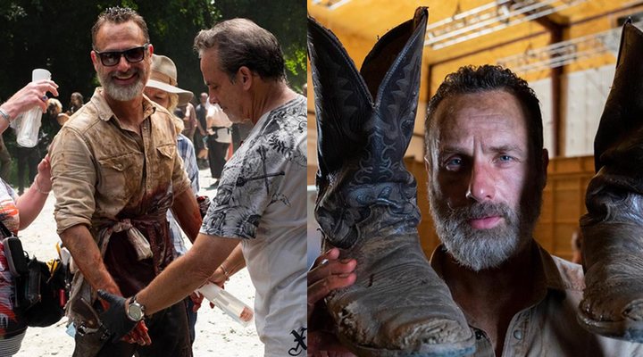  Andrew Lincoln en el set de rodaje de 'The Walking Dead'