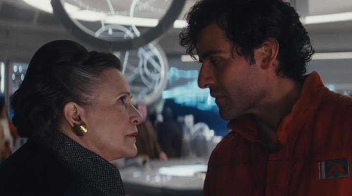  Carrie Fisher y Oscar Isaac en 'Star Wars: Los últimos Jedi'