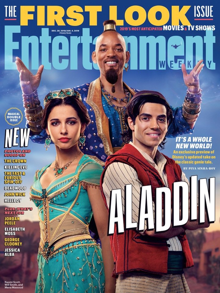  Naomi Scott, Will Smith y Mena Massoud en 'Aladdin'