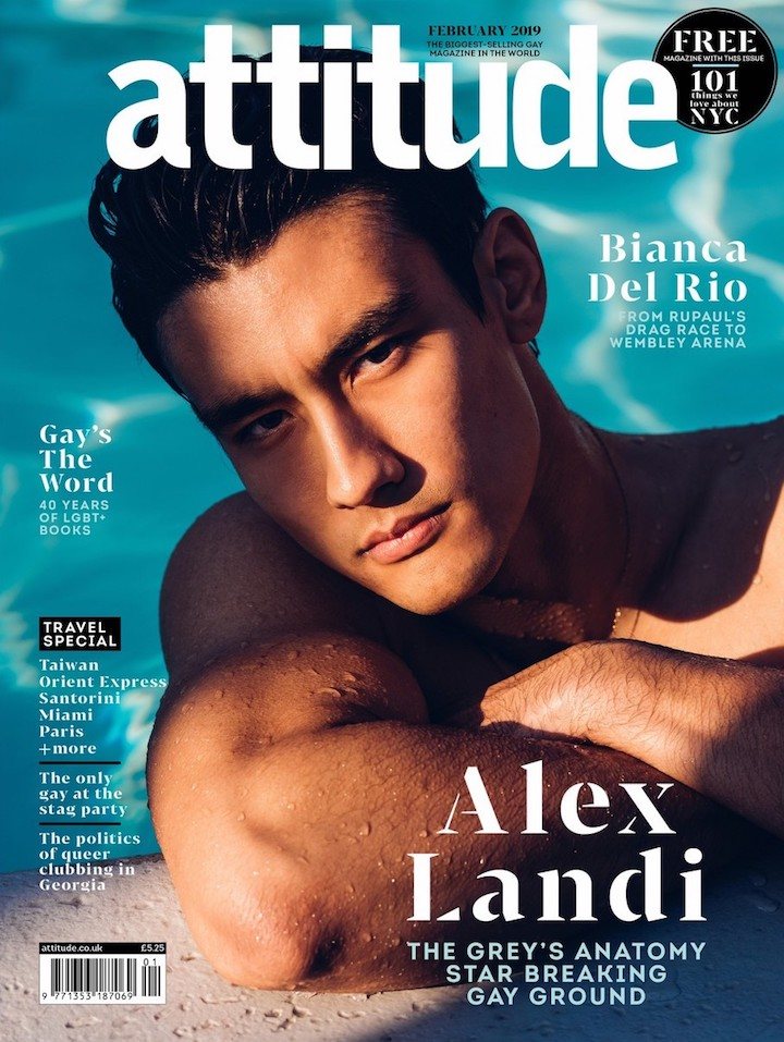 Alex Landi en la portada de Attitude Magazine