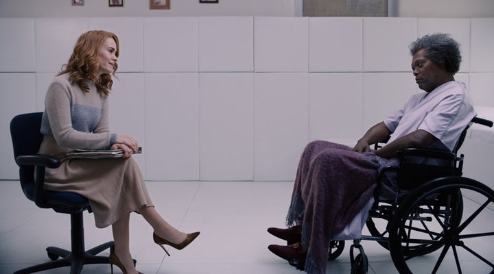 Sarah Paulson y Samuel L. Jackson en 'Glass (Cristal)'