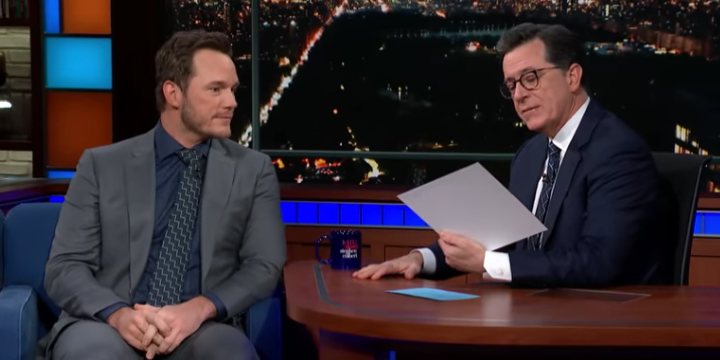 Chris Pratt y Stephen Colbert