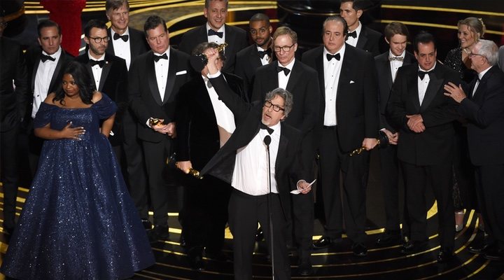 El equipo de 'Green Book', con el Oscar a mejor película