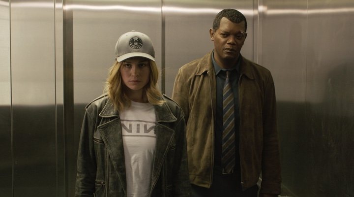  Brie Larson y Samuel L. Jackson en 'Capitana Marvel'