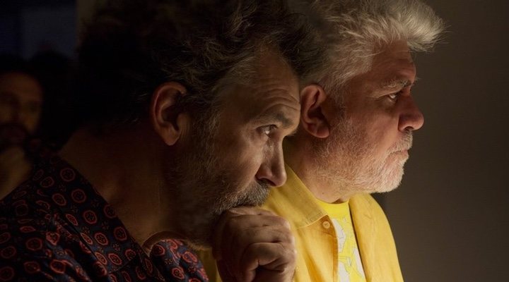 Almodóvar y Banderas en el rodaje de 'Dolor y gloria'