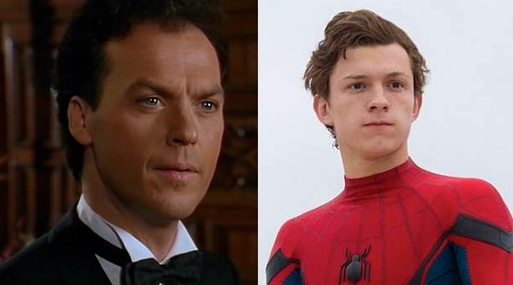 Michael Keaton y Tom Holland