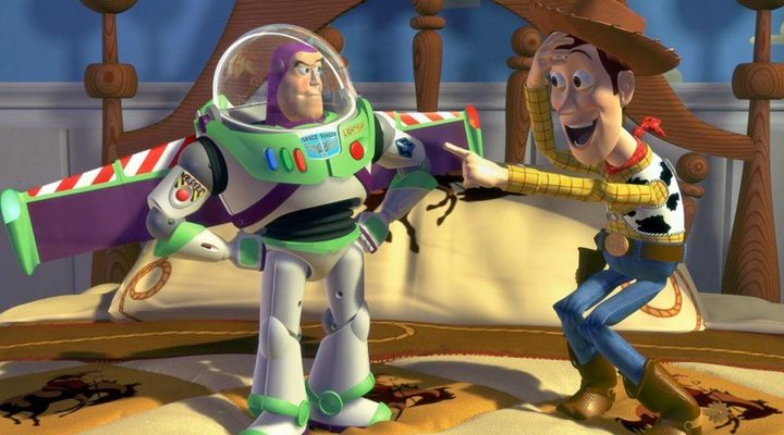  Woody y Buzz en 'Toy Story'