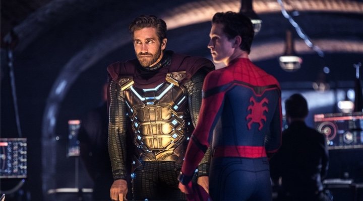 Jake Gyllenhaal y Tom Holland en 'Spider-Man: Lejos de Casa'