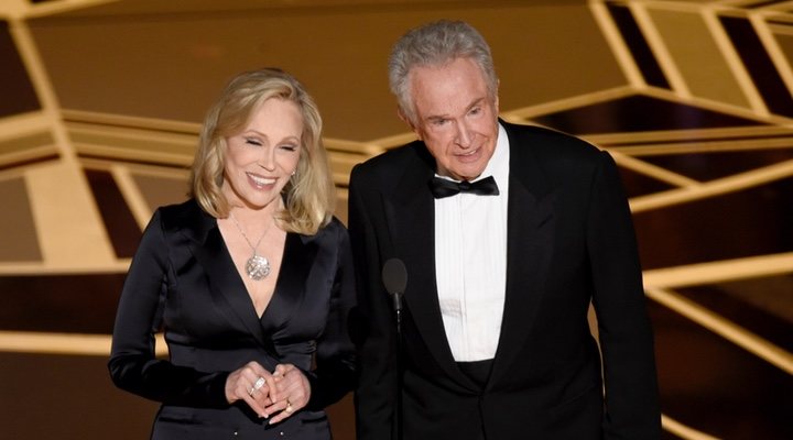 Faye Dunaway y Warren Beatty en los Óscars 2018