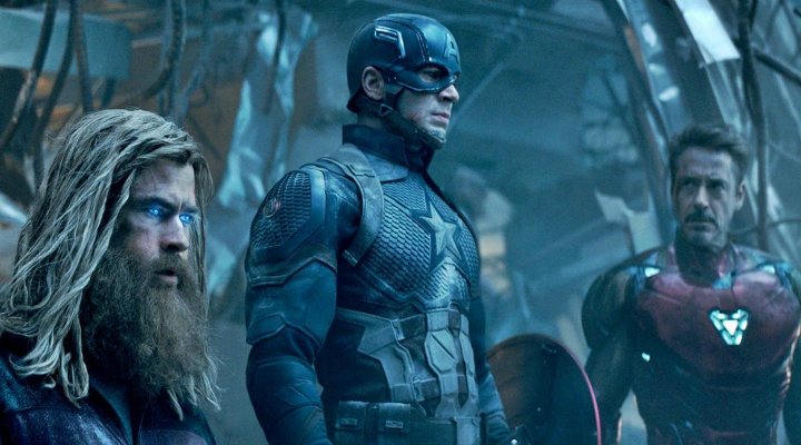 Chris Hemsworth, Chris Evans y Robert Downey Jr. en 'Vengadores: Endgame'