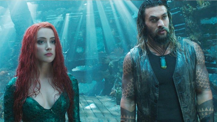 Amber Heard y Jason Momoa en 'Aquaman'