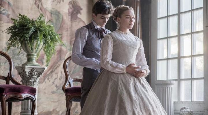 Timothée Chalamet y Florence Pugh en 'Mujercitas'