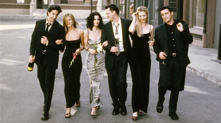 Jennifer Aniston, Courtney Cox, Matthew Perry, Lisa Kudrow, Matt LeBlanc y David Schwimmer en 'Friends'