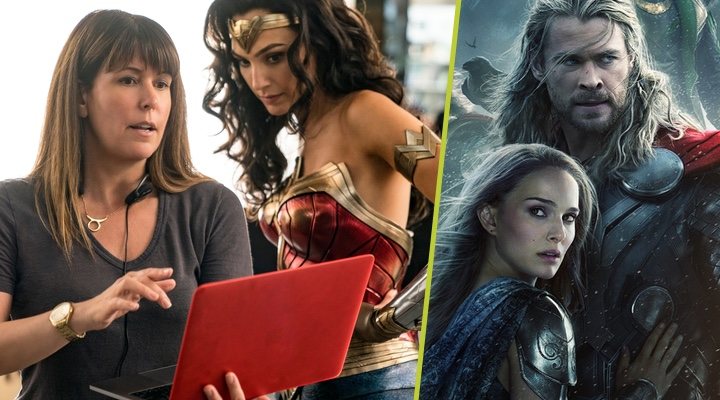  Patty Jenkins dirigiendo a Gal Gadot en 'Wonder Woman' y el póster promocional de 'Thor: El mundo oscuro'