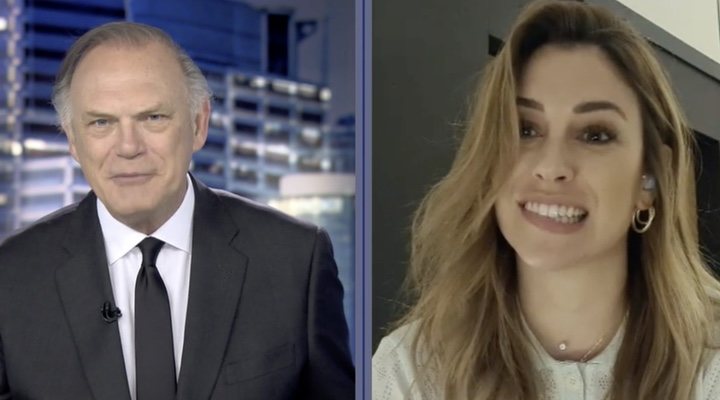  Pedro Piqueras y Blanca Suárez en Informativos Telecinco