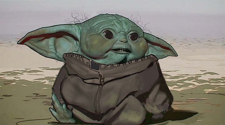 Diseño de Baby Yoda descartado