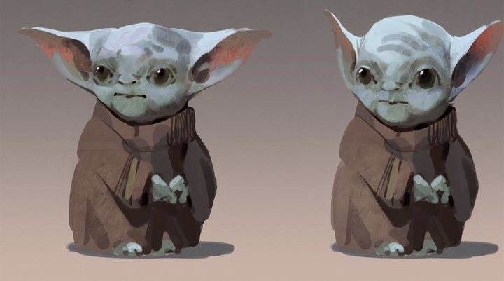 Diseño de Baby Yoda descartado