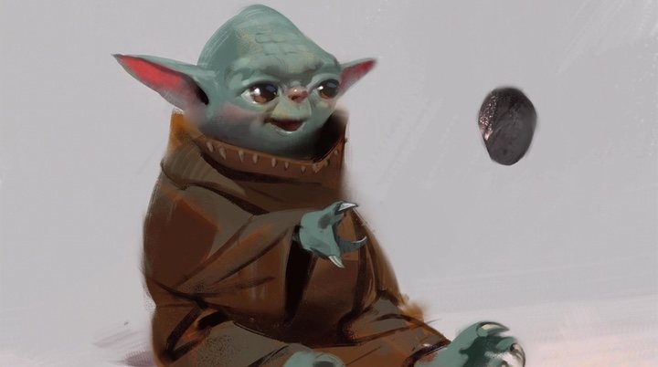 Diseño de Baby Yoda descartado