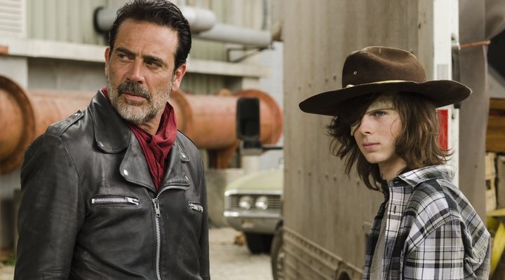  Jeffrey Dean Morgan y Chandler Riggs en 'The Walking Dead'