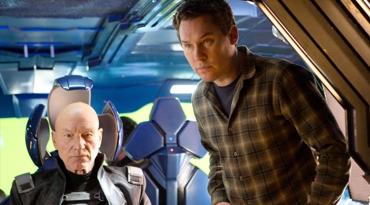 Bryan Singer y Patrick Stewart en el rodaje de 'X-Men'