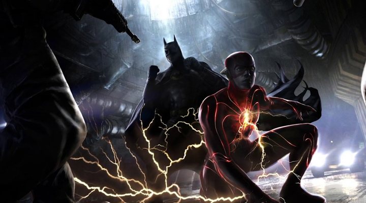 Arte conceptual de 'The Flash' con el Batman de Michael Keaton