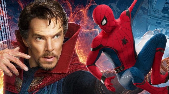  Benedict Cumberbatch en la piel de Doctor Strange con el Spider-man de Tom Holland