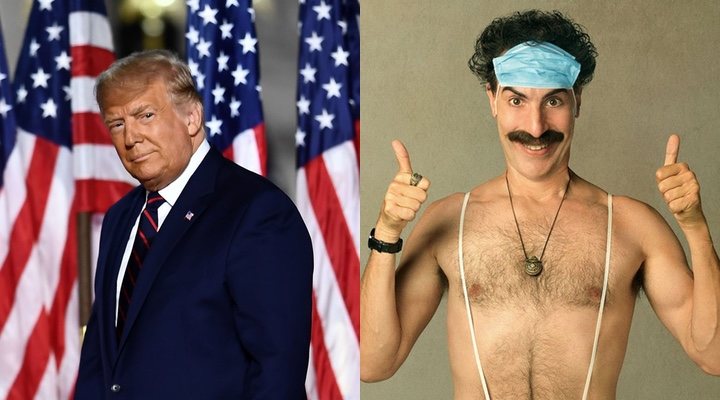 Donald Trump y Sacha Baron Cohen como Borat