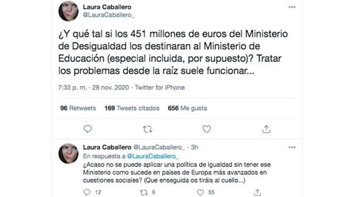 Tweets eliminados de Laura caballero