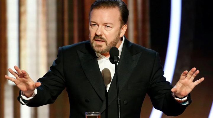 Ricky Gervais presentando los Globos de Oro