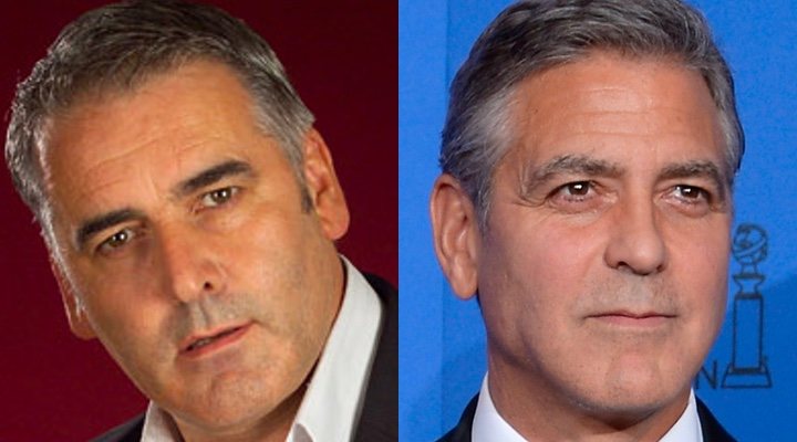 George Clooney y su "clon"