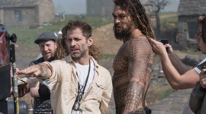 Zack Snyder y Jason Momoa en el rodaje de 'La Liga de la Justicia de Zack Snyder'