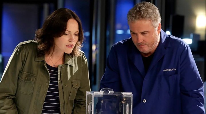 Jorja Fox y William Petersen en 'CSI: Las Vegas'