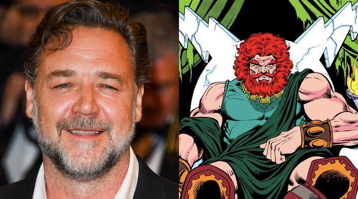 Russell Crowe y Zeus en Marvel