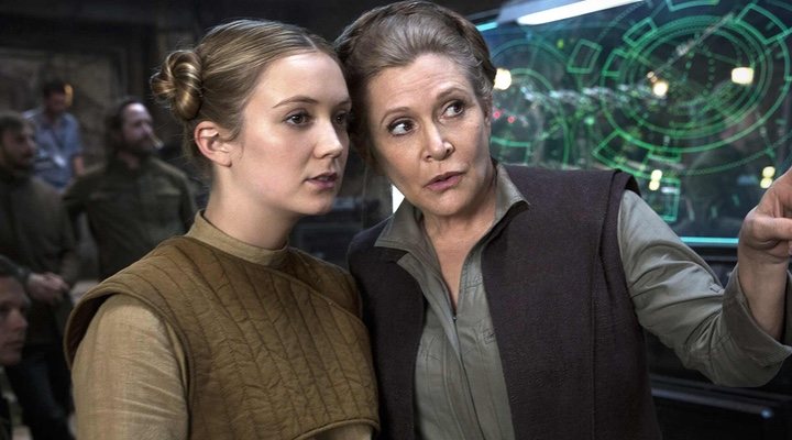  Billie Lourd y Carrie Fisher en 'Star Wars'