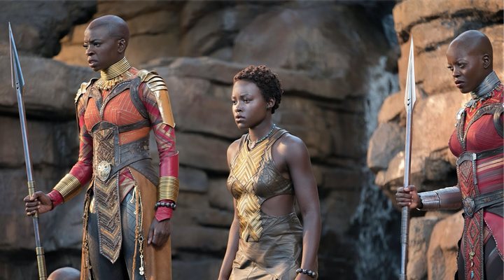  Danai Gurira, Florence Kasumba, Lupita Nyong'o en 'Black Panther'