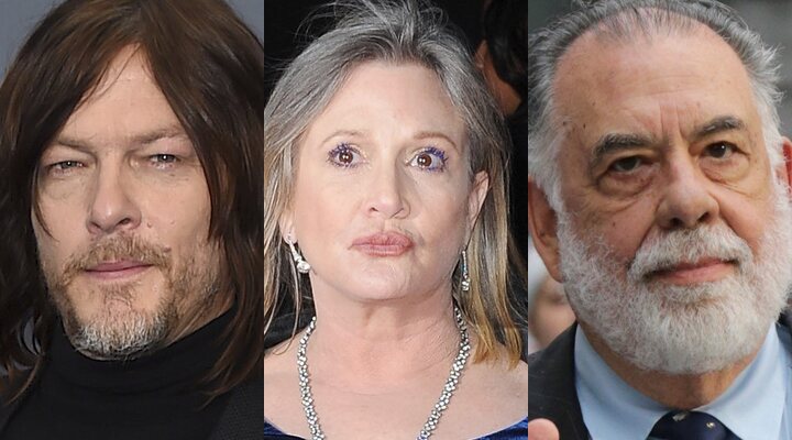 Norman Reedus, Carrie Fisher y Francis Ford Coppola