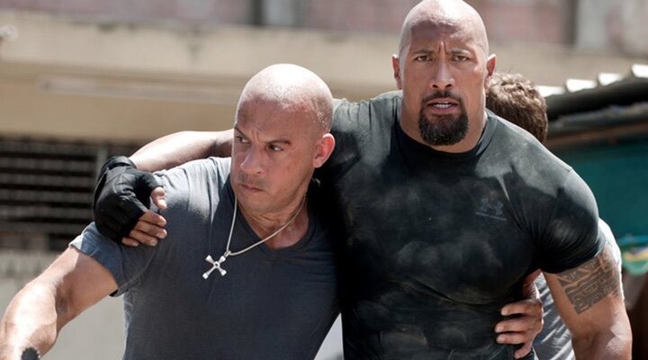  Vin Diesel y Dwayne Johnson en 'Fast & Furious'