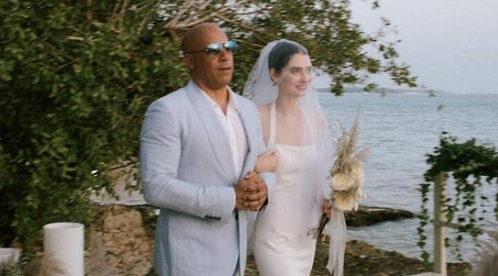 Vin Diesel y Meadow Walker en la boda de la modelo